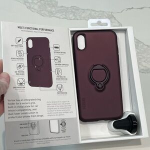 speck Vortex Ring Holder Phone Case in Burgandy iPhone XS/max new